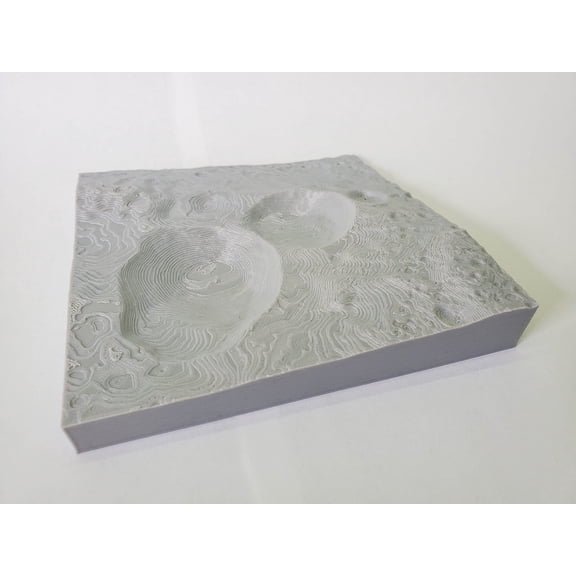 NASA 3D Topography Model of Snowman Crater on Asteroid Vesta | Data from Dawn Mission | Scale 1 cm = 14.2 km