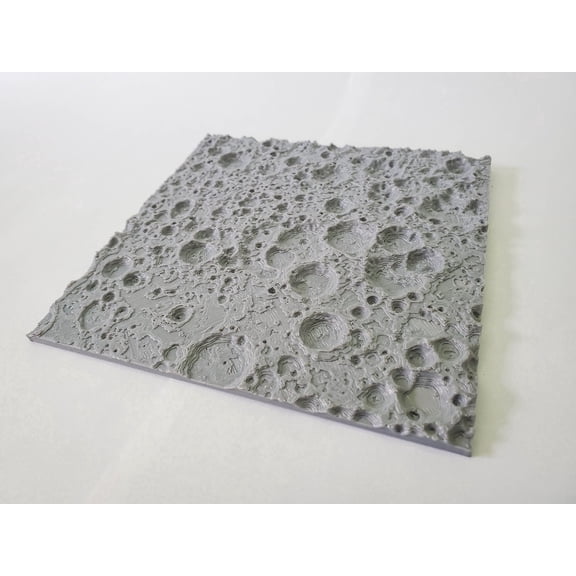 Moon Surface Topography Model – Detailed 3D Relief Map of Near and Far Side, 400km x 400km Area, Educational Scale Model