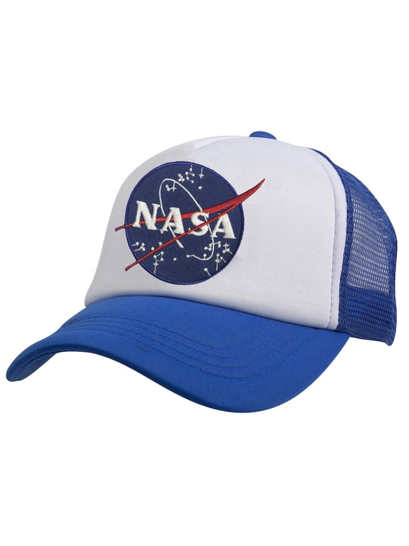 NASA 5 Panel Foam Trucker Hat, White/Royal
