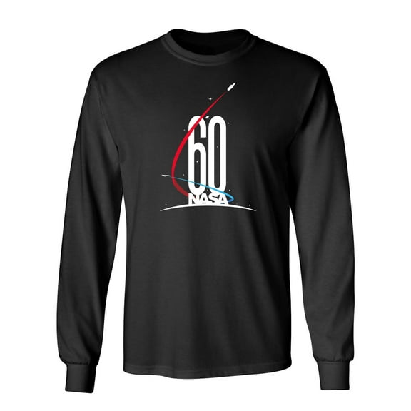 NASA 60th Anniversary Logo Sarcastic Novelty Gift Idea Adult Humor Funny Men's Long Sleeve Shirts