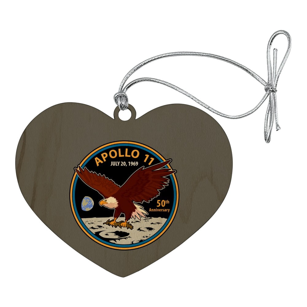 NASA Apollo 11 50th Anniversary Patch with Eagle on The Moon Heart Love ...