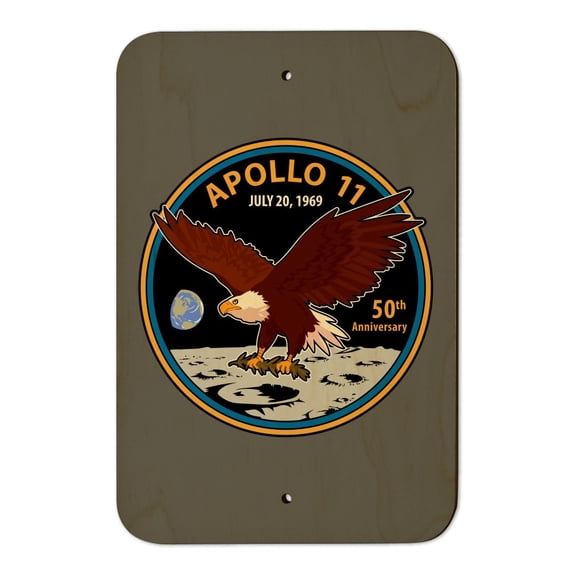 NASA Apollo 11 50th Anniversary Patch with Eagle on The Moon Home Business Office Sign
