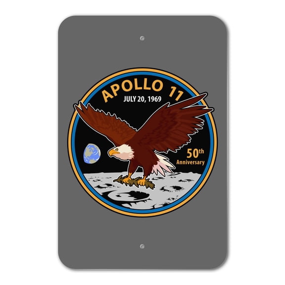 NASA Apollo 11 50th Anniversary Patch with Eagle on The Moon Home Business Office Sign