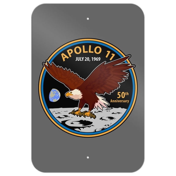 NASA Apollo 11 50th Anniversary Patch with Eagle on The Moon Home Business Office Sign