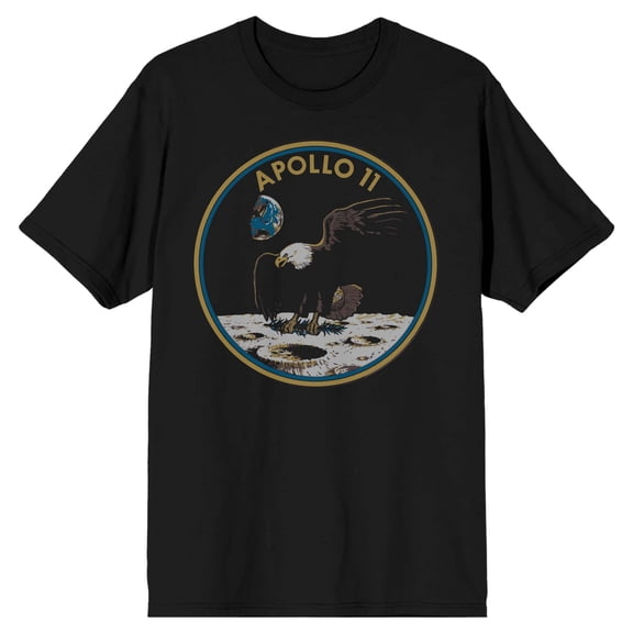 NASA Apollo 11 Eagle Landing Men's Black T-shirt-Large