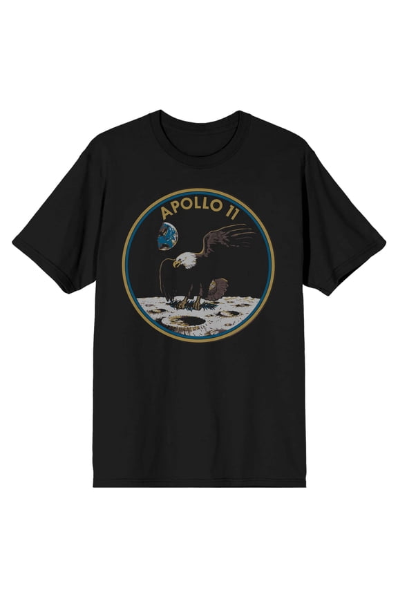 NASA Apollo 11 Eagle Landing Men's Black T-shirt-Small
