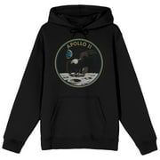 NASA Apollo 11 Eagle Long Sleeve Black Adult Hooded Sweatshirt-Large