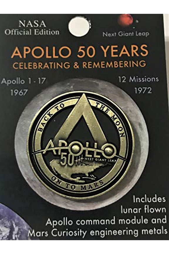 Apollo 11 Program 50th Anniversary Lapel Pin Contains Flown Command Module Metal That Went to the Moon