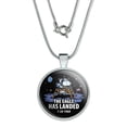 thumbnail image 1 of NASA Apollo 11 The Eagle Has Landed Moon Landing 1" Pendant with Sterling Silver Plated Chain, 1 of 4