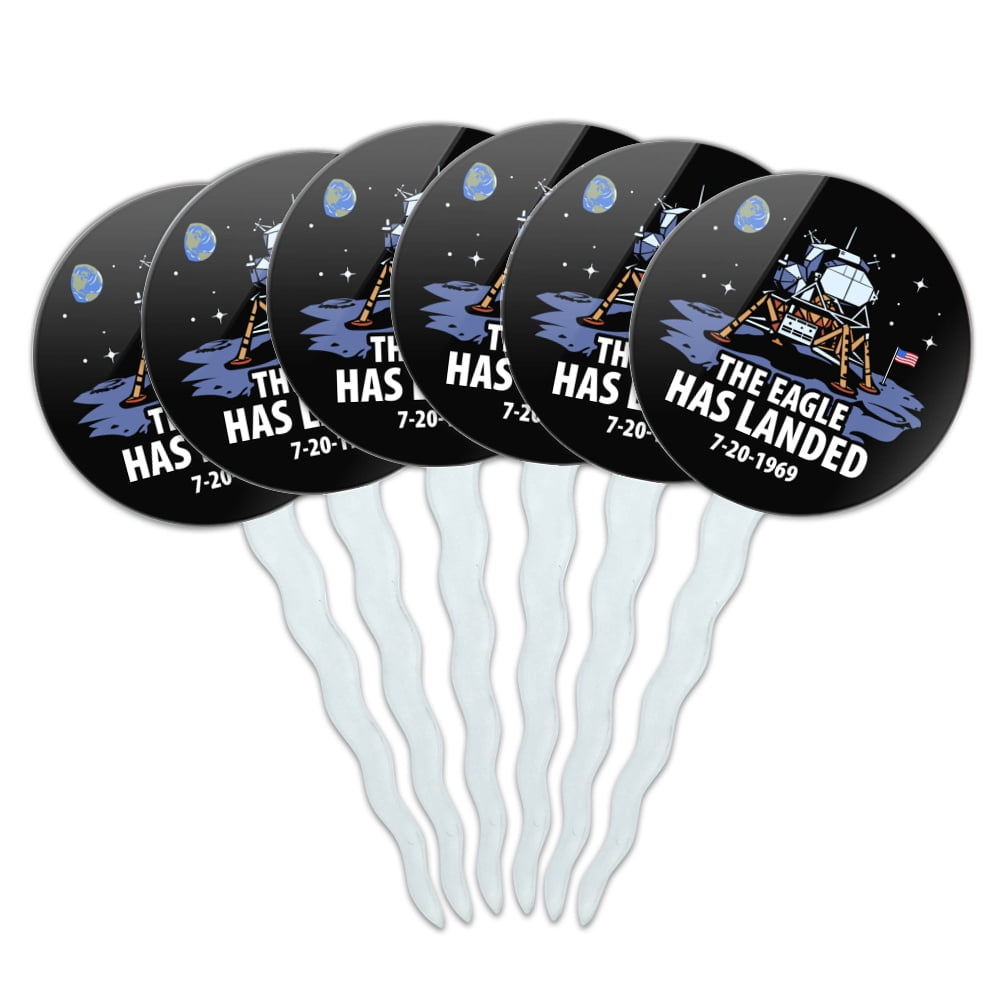 NASA Apollo 11 The Eagle Has Landed Moon Landing Cupcake Picks Toppers ...