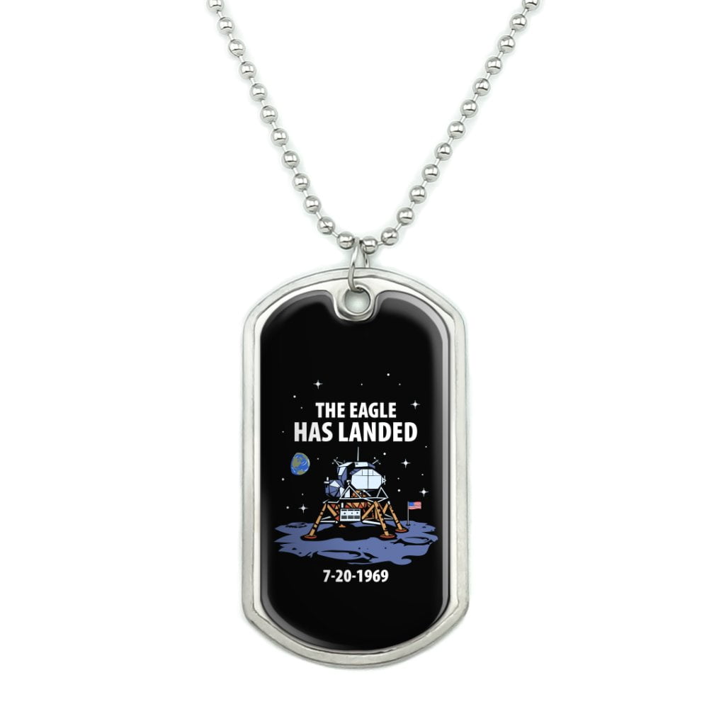 NASA Apollo 11 The Eagle Has Landed Moon Landing Military Dog Tag ...
