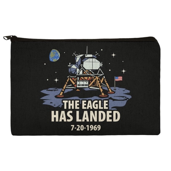 NASA Apollo 11 The Eagle Has Landed Moon Landing Pencil Pen Organizer Zipper Pouch Case
