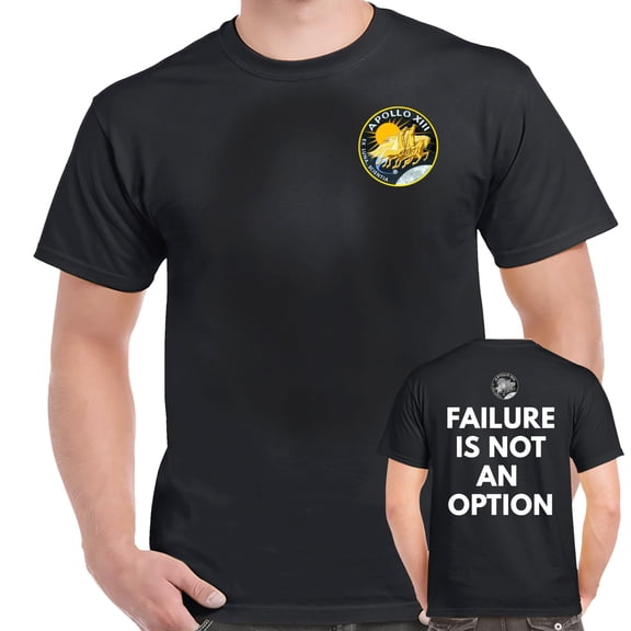 NASA Apollo 13 Failure Is Not An Option Double Sided T-Shirt-XL