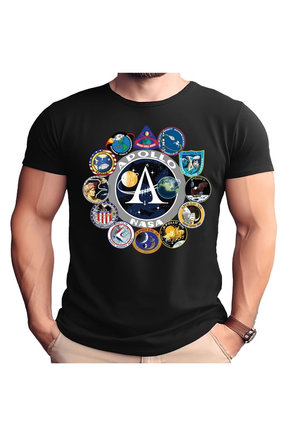 NASA Apollo Mission Logos Adult T-Shirt-Small