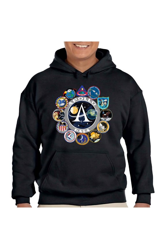 NASA Apollo Program Mission Logos Pullover Hoodie-XL