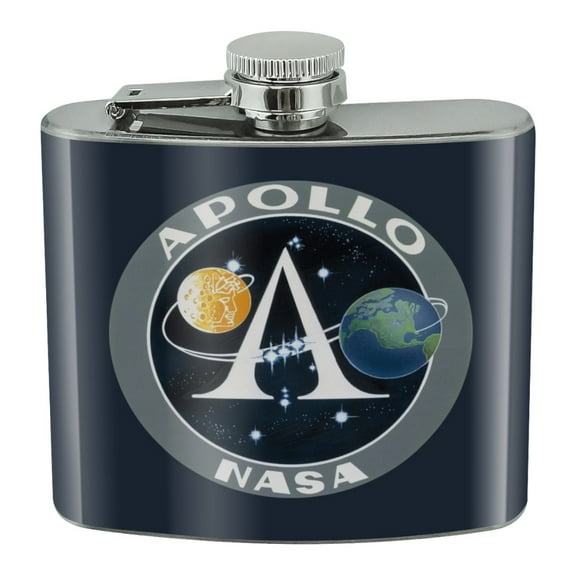 NASA Apollo Space Program Patch Stainless Steel 5oz Hip Drink Kidney Flask