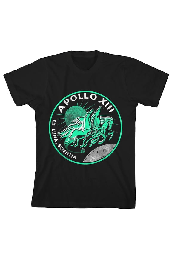 NASA Apollo XIII Lunar Horses Youth Black T-shirt