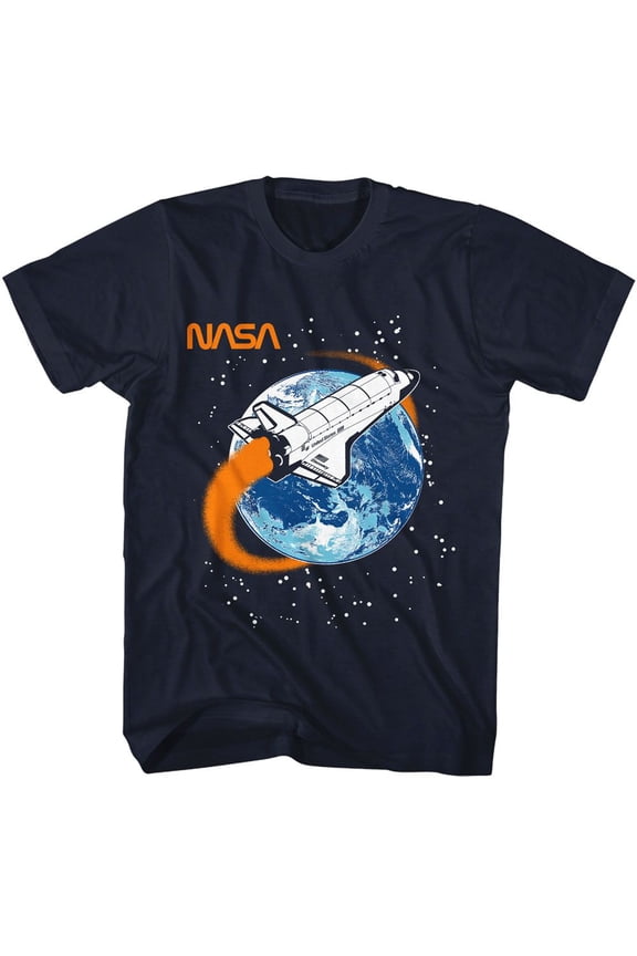 NASA Around The World Navy Adult T-Shirt S
