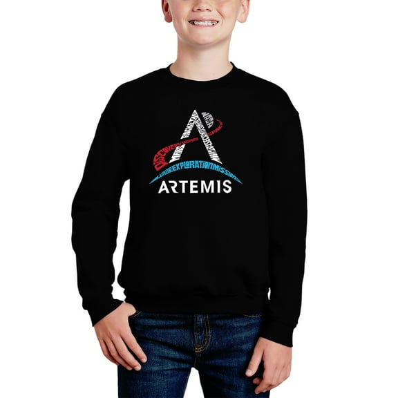 NASA Artemis Logo - Boy's Word Art Crewneck Sweatshirt