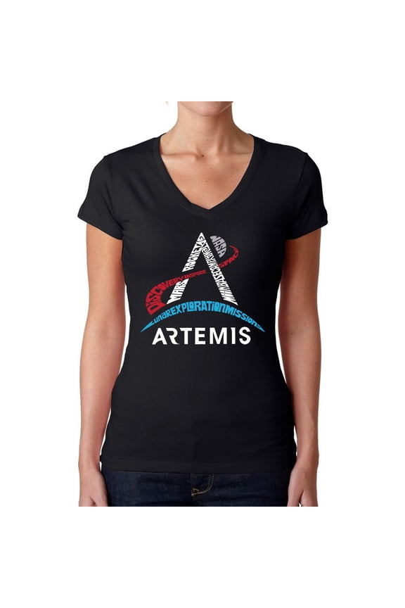 NASA Artemis Logo - Women's Word Art V-Neck T-Shirt