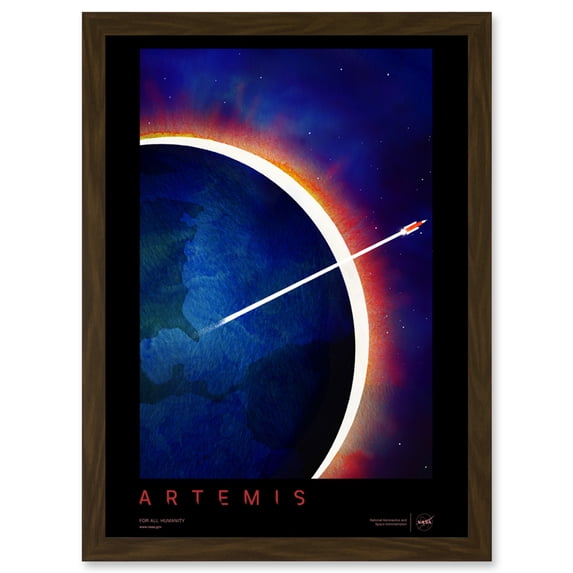 NASA Artemis Moon Mission Visionary Lunar Space Travel Destination Poster Artwork Framed Wall Art Print A4