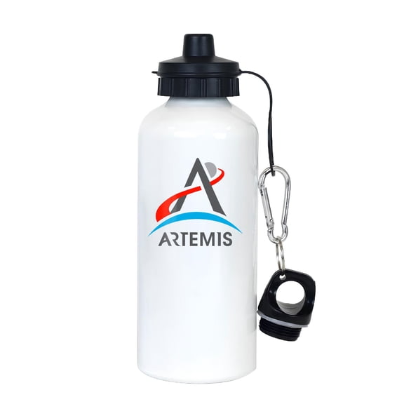 NASA Artemis Program Logo White Aluminum Water Bottle