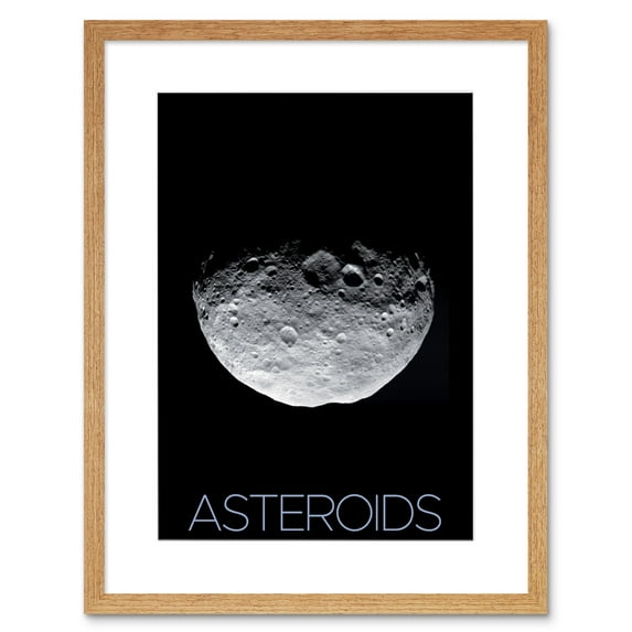 NASA Asteroid Protoplanet Vesta North Pole Poster Artwork Framed Wall Art Print 9X7 Inch
