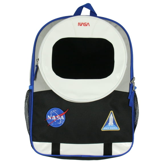 NASA Astronaut 16" Backpack Space Shuttle Meatball Patches Travel School Book Bag For Daily Use