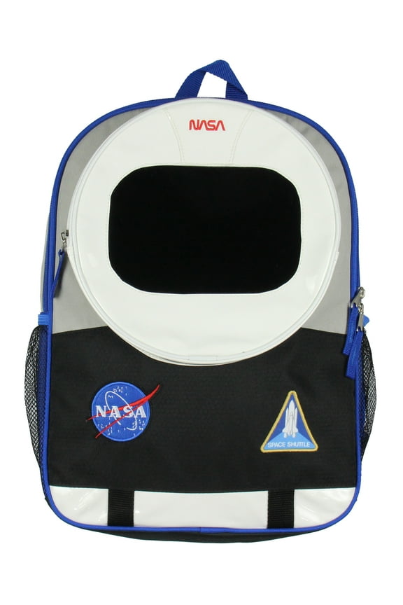 NASA Astronaut 16" Backpack Space Shuttle Meatball Patches Travel School Book Bag For Daily Use