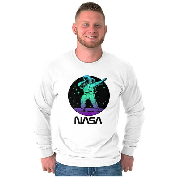NASA Astronaut Dab on the Moon Funny Long Sleeve TShirt Men Women Brisco Brands X