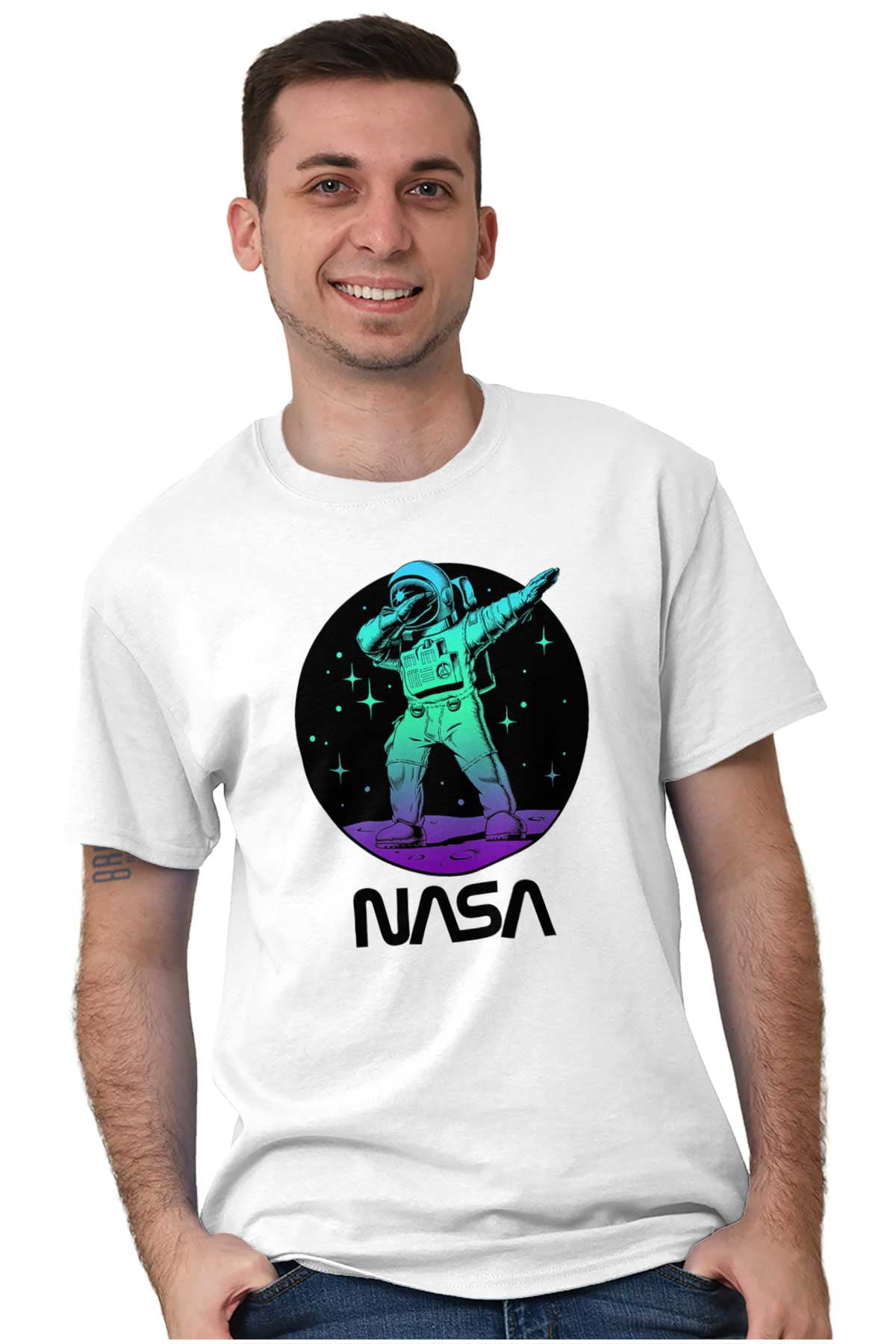 NASA Astronaut Dab on the Moon Funny Men's Graphic T Shirt Tees Brisco ...