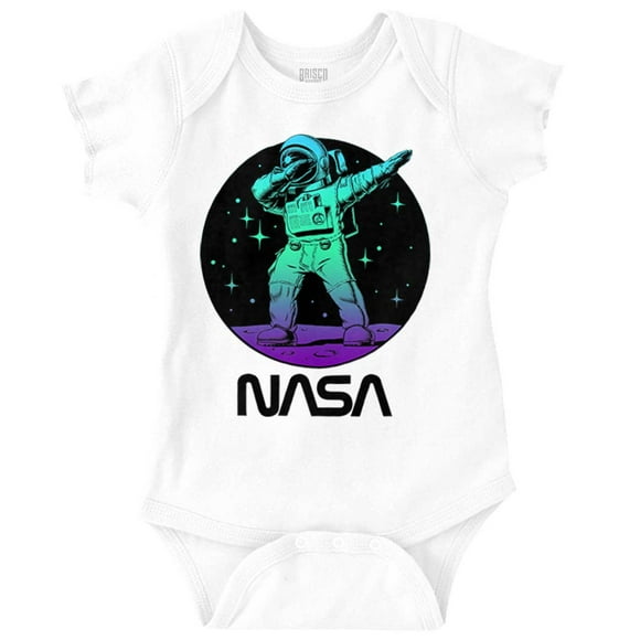 NASA Astronaut Dab on the Moon Funny Romper Boys or Girls Infant Baby Brisco Brands 24M