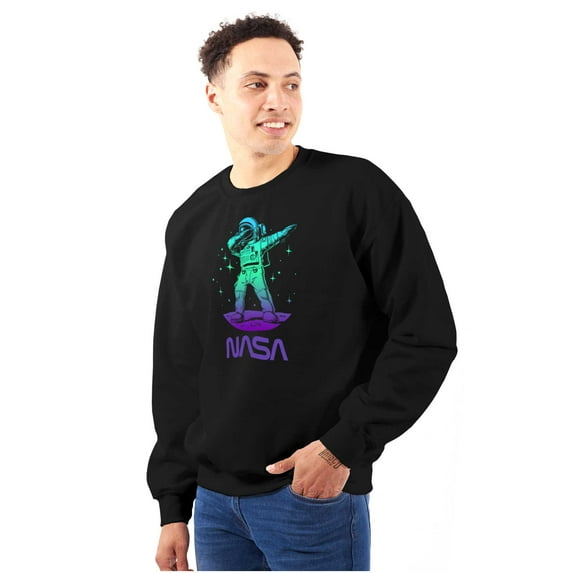NASA Astronaut Dab on the Moon Funny Sweatshirt for Men or Women Brisco Brands S