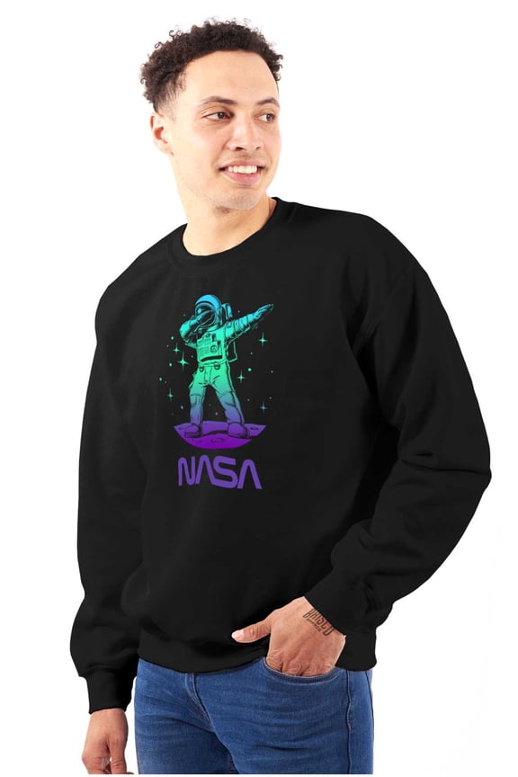 NASA Astronaut Dab on the Moon Funny Sweatshirt for Men or Women Brisco Brands S