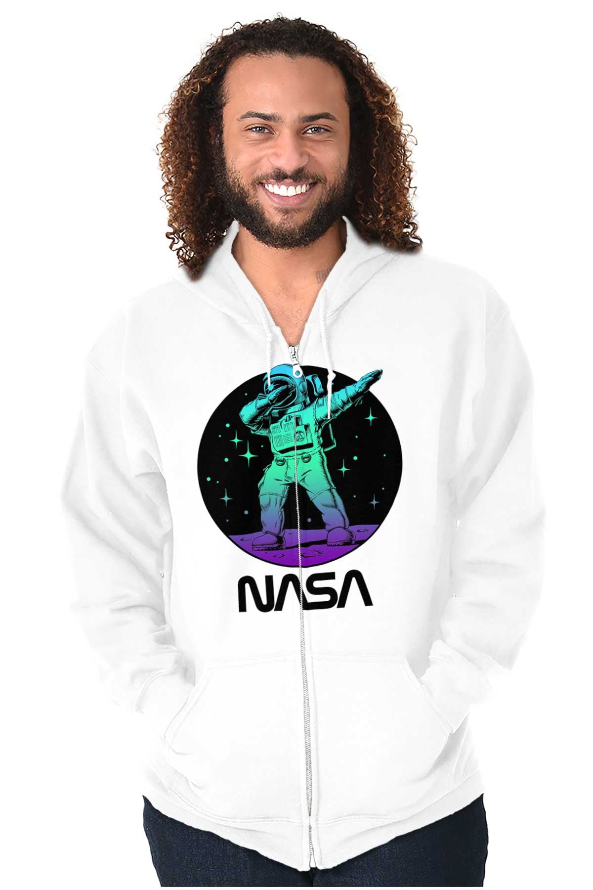 NASA Astronaut Dab on the Moon Funny Zip Up Hoodie Men's Women's Brisco ...