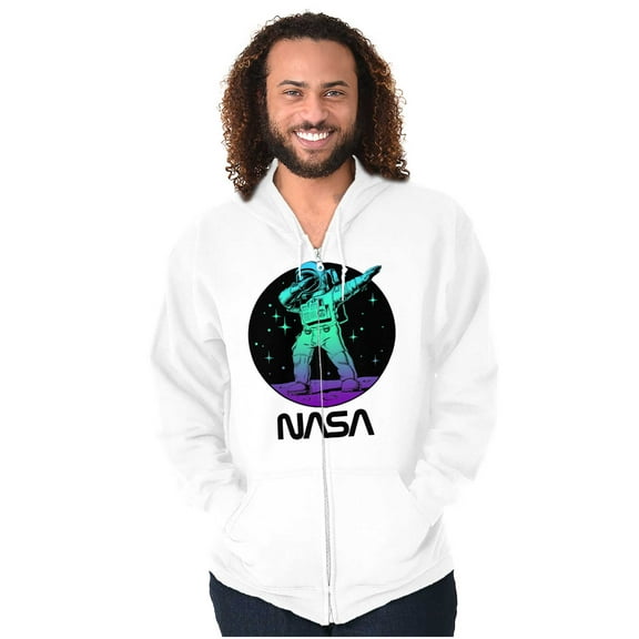 NASA Astronaut Dab on the Moon Funny Zip Up Hoodie Men's Women's Brisco Brands M