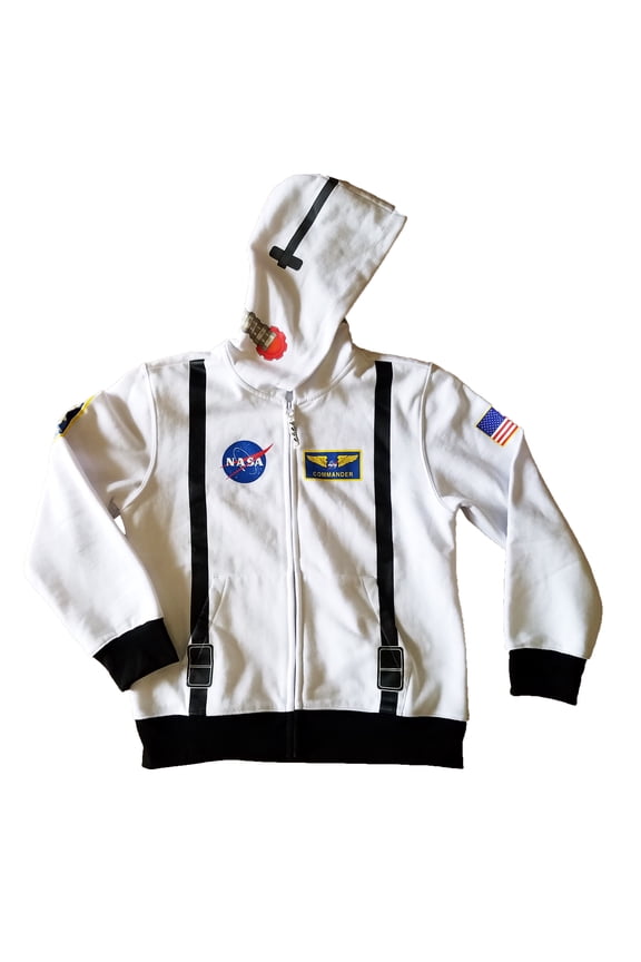 NASA Astronaut Hoodie, White, Adult Size XL by Aeromax