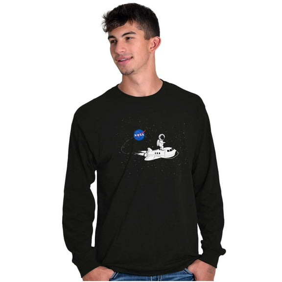 NASA Astronaut Space Shuttle Surfing Long Sleeve TShirt Men Women Brisco Brands S