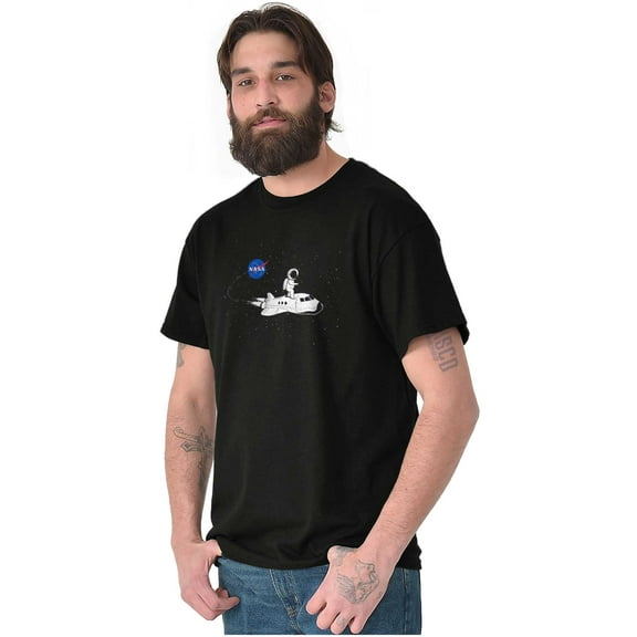 NASA Astronaut Space Shuttle Surfing Unisex Plus Size Graphic Tee Brisco Brands 3X