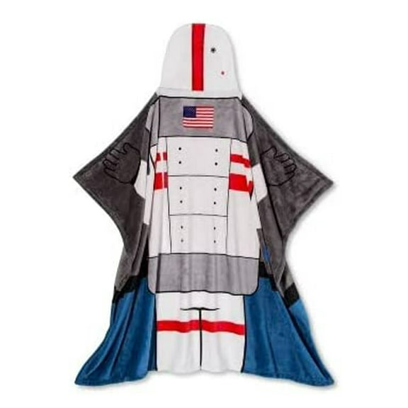 NASA Astronaut Throw Blanket 50" x 40" Hooded Girls Boys White Blue Red