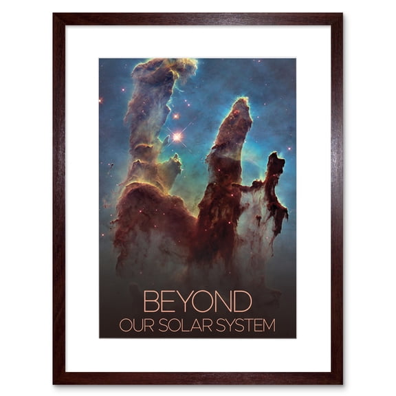 NASA Beyond Solar System Eagle Nebula’s Pillars of Creation Poster Artwork Framed Wall Art Print 9X7 Inch