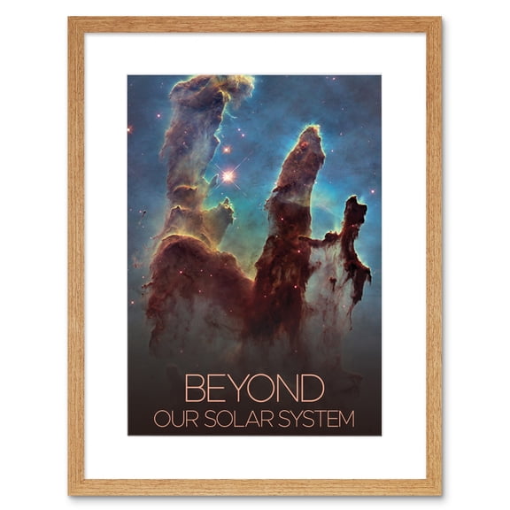 NASA Beyond Solar System Eagle Nebula’s Pillars of Creation Poster Artwork Framed Wall Art Print 9X7 Inch