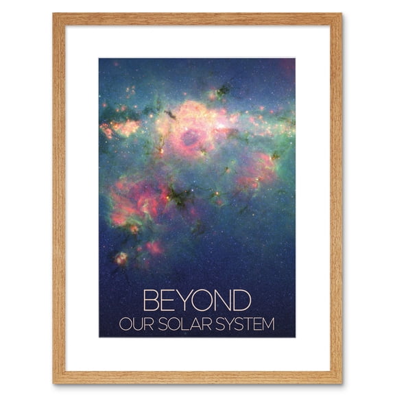 NASA Beyond Solar System Glowing Milky Way Spiral Galaxy Poster Artwork Framed Wall Art Print 9X7 Inch