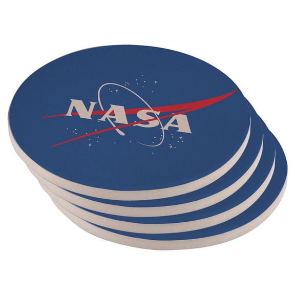 NASA Blue Set of 4 Round Sandstone Coasters