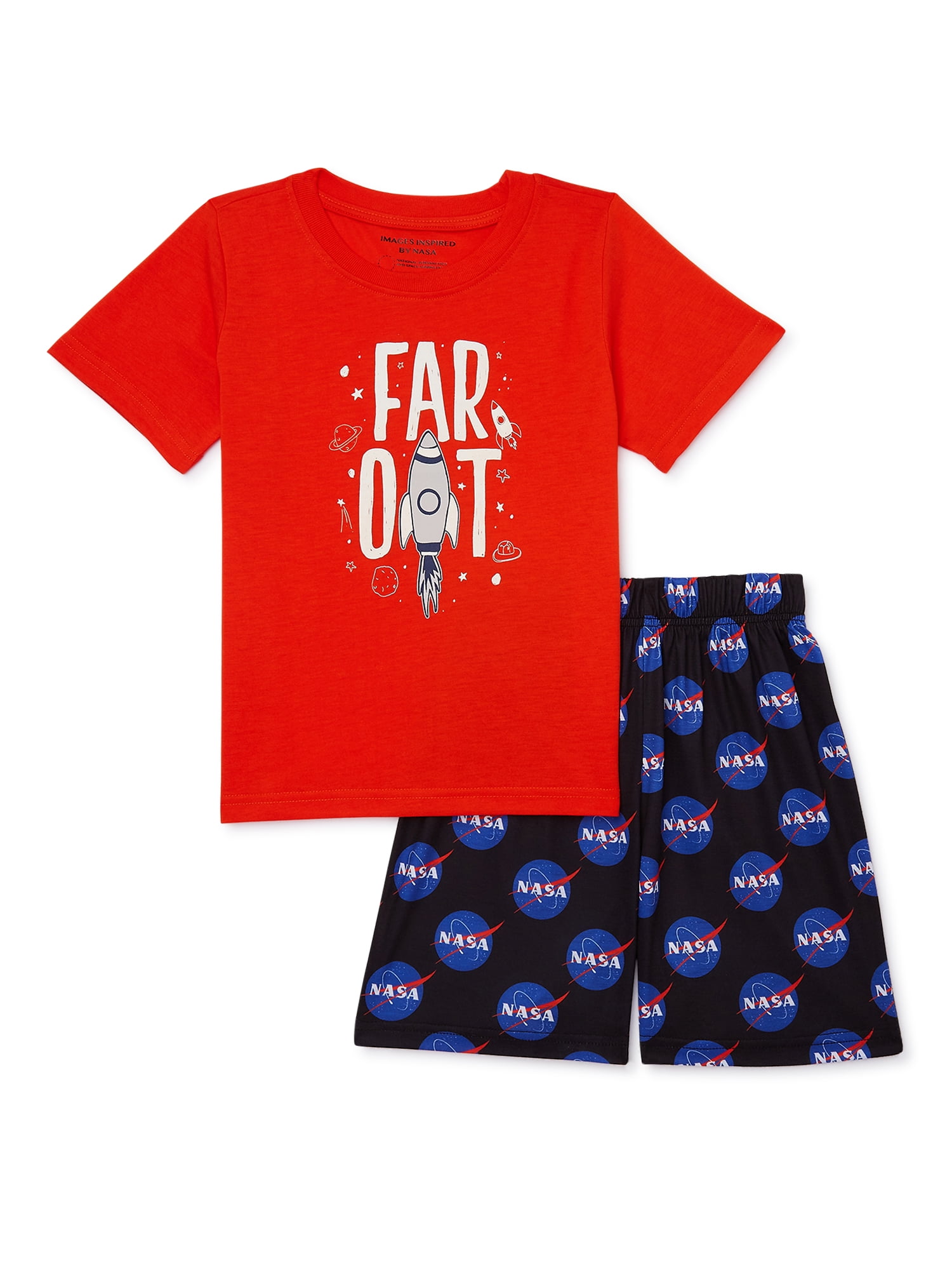 NASA Boys Short Sleeve Top and Shorts Pajama Sleep Set, 2-Piece, Sizes ...