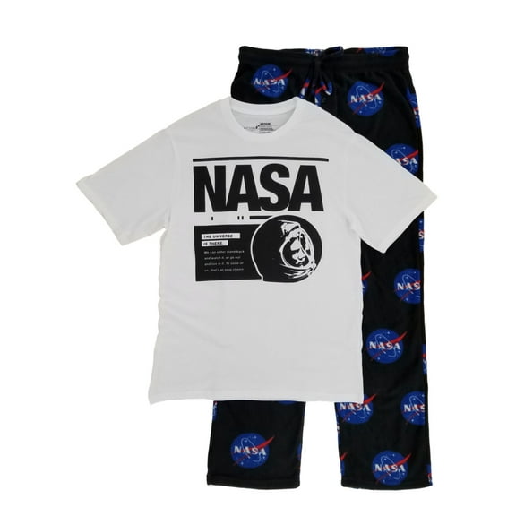 NASA Buzz Aldrin Mens 2-Piece T-Shirt & Microfleece Pajama Bottoms Sleep Set 2XL