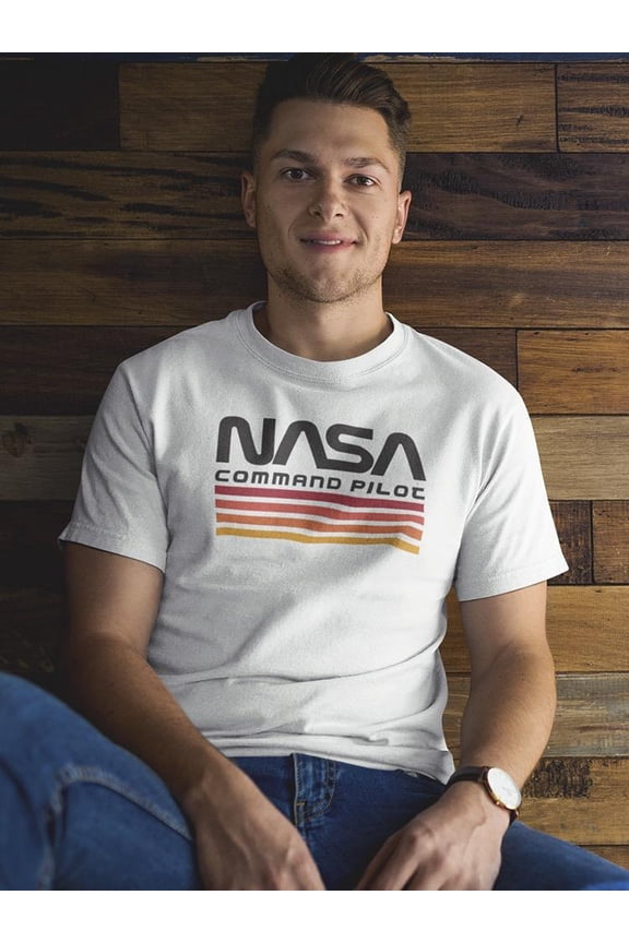 Command Pilot Nasa Men T-Shirt, Male XX-Large