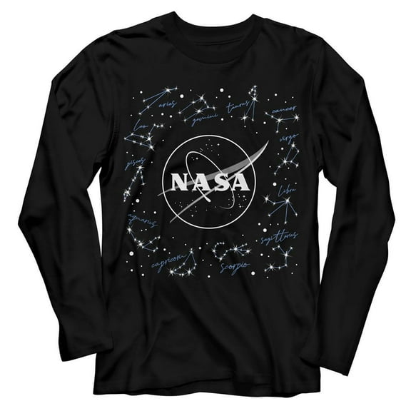 NASA Constellations Black Adult L/S Tshirt 2Xl