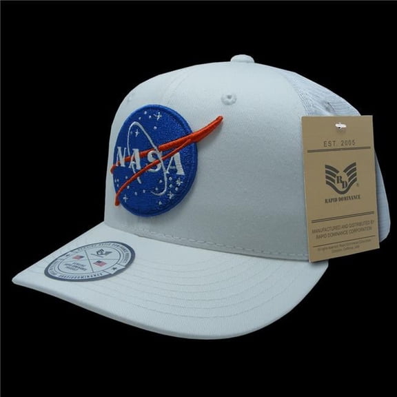 NASA Cotton Trucker Cap, Meatball, White