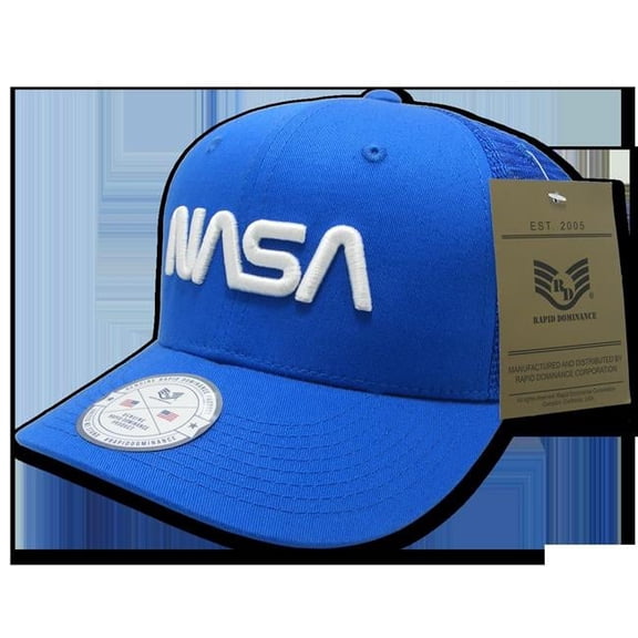 NASA Cotton Trucker Cap, Worm, Royal